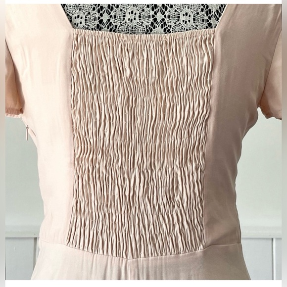 Zara V-Neck Short Sleeve Smocked Mini Dress Size M - Picture 6 of 10